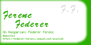 ferenc federer business card